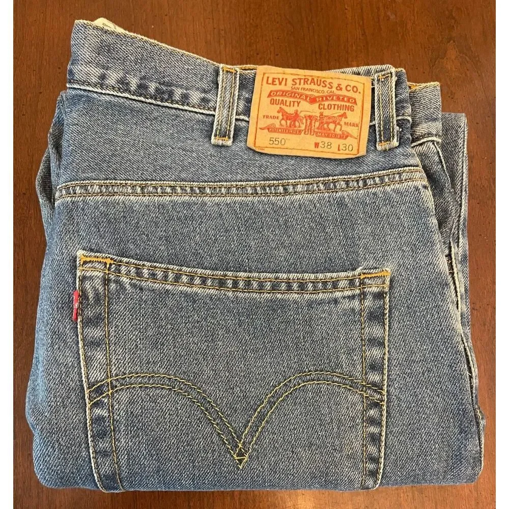 Vintage Levi's 550‎ Relaxed Fit Jeans Mens 38x30 (Actual 38x29) Blue Jean Denim